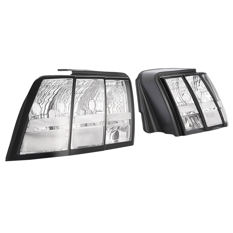 DURAFORCE Clear Lens Tail Lights For Ford Mustang 1999-2004 Rear Brake Lamps Left Right