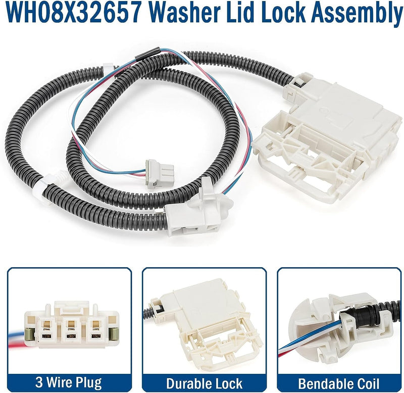 For GE Washer Lid Lock 290D3070P002 WH08X32657
