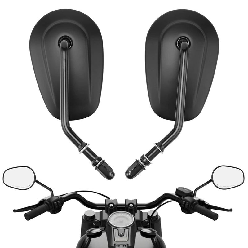 Long Stem Teardrop Rearview Mirrors for Harley Touring Sportster Softail Dyna
