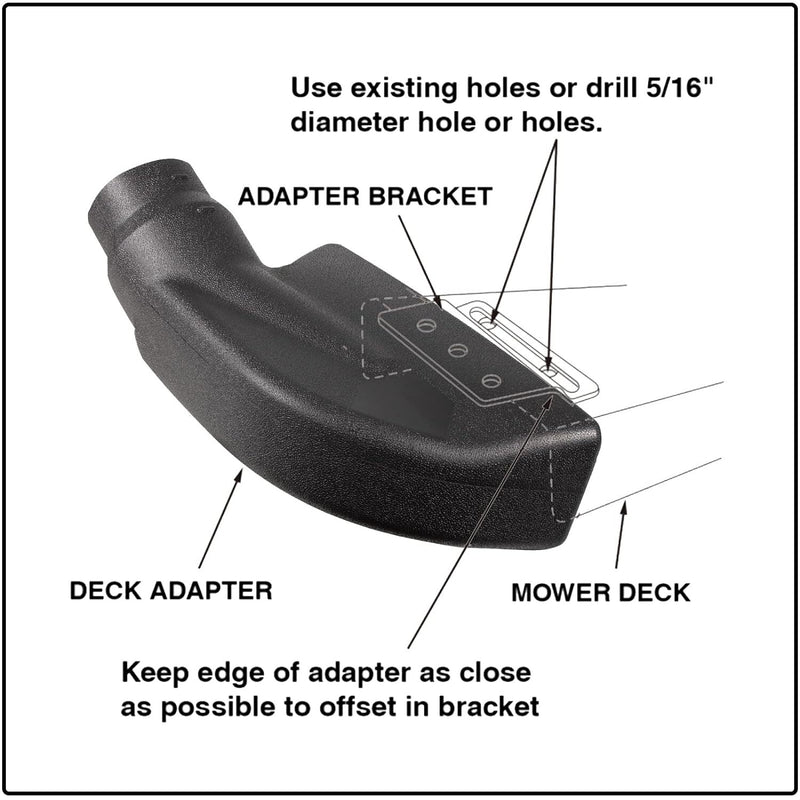 62468 Adapter Mow-N-Vac Kit Universal Deck Boot Chute Leaf Vacuum Bagger