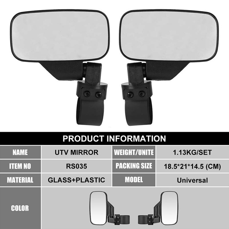 UTV Rear View Side Mirrors Fit for Polaris Ranger RZR S XP Crew 570 800 900 1000
