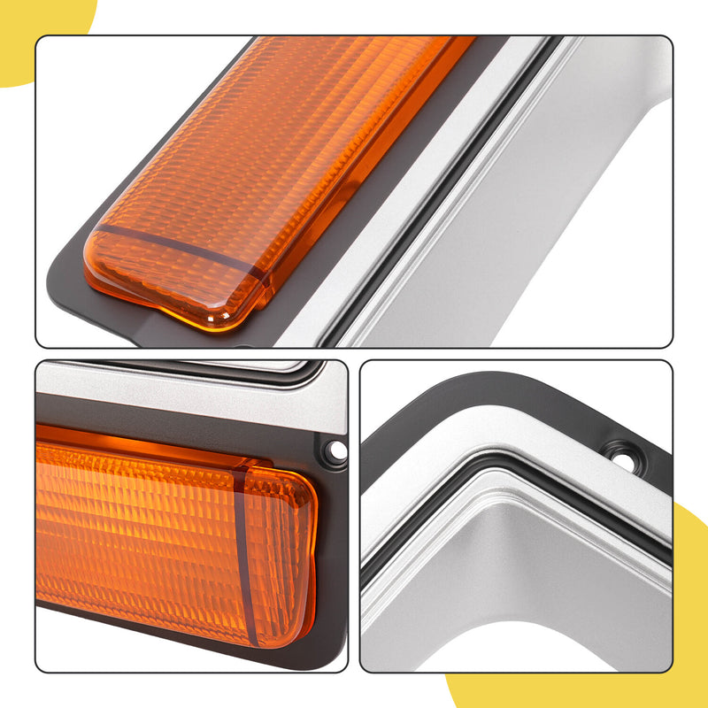 Headlight Headlamp Bezel Pair With Corner Parking Light for Dodge Pickup Truck