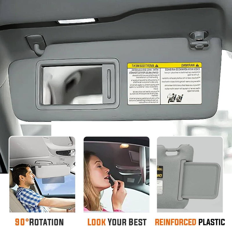 Sun Visor Pair LH Driver RH Passenger for Toyota Tacoma 2005-2015 Gray