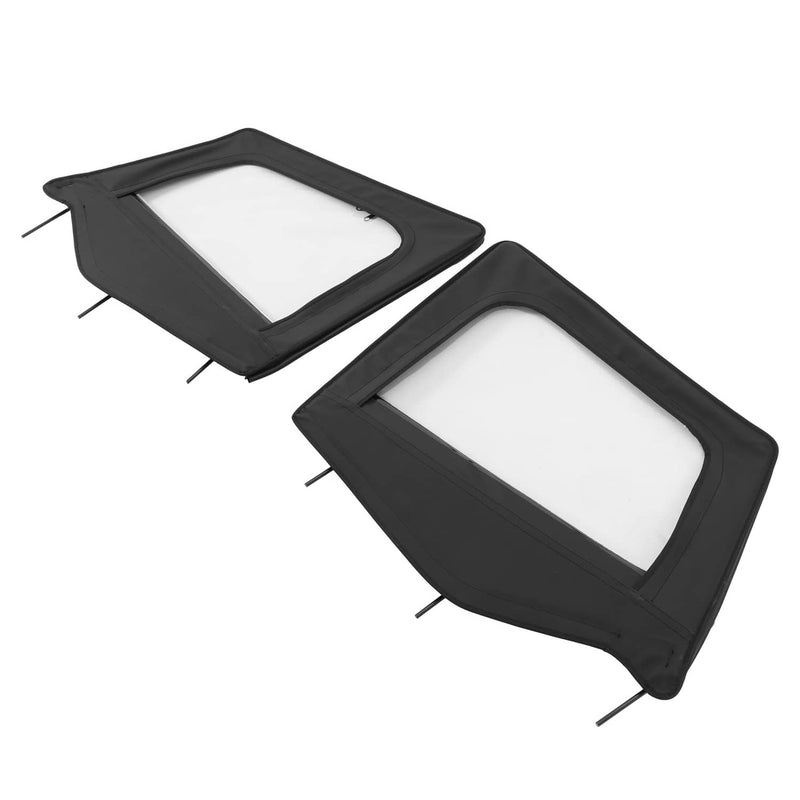 DURAFORCE Soft Top Kit Front Upper Half Doors Tinted Windows for Jeep Wrangler YJ 87-95