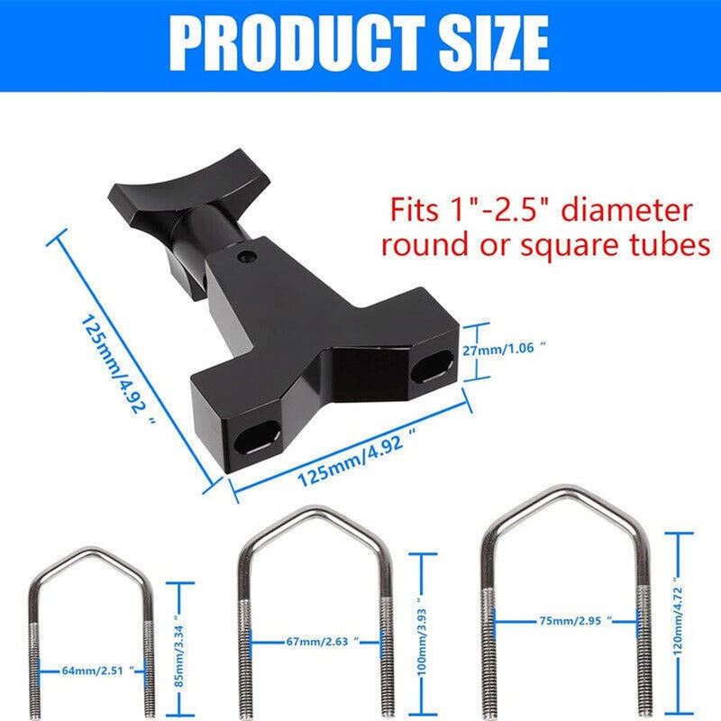 Hi-Lift Jack Tube Mount 1"-2.5" for Jeep Rzr Polaris Offroad Universal Black