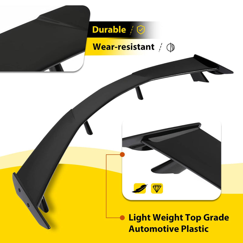 DURAFORCE Rear Trunk Lid High Wing Spoiler for Corvette C8 Z51 20-24 Painted Black ABS