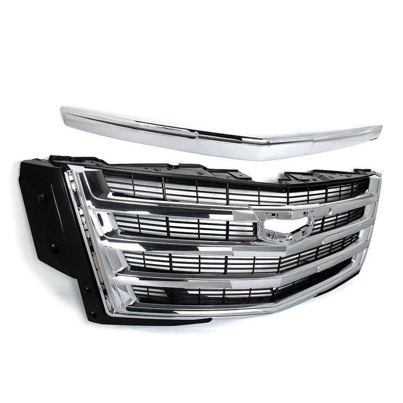 DURAFORCE For Cadillac Escalade 2015-2020 Hood Molding Trim+Front Grille w/Sensor Hole
