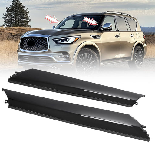 DURAFORCE Windshield Pillar Trim for Infiniti QX56 QX80 for Nissan Armada 2011-2022 2Pcs
