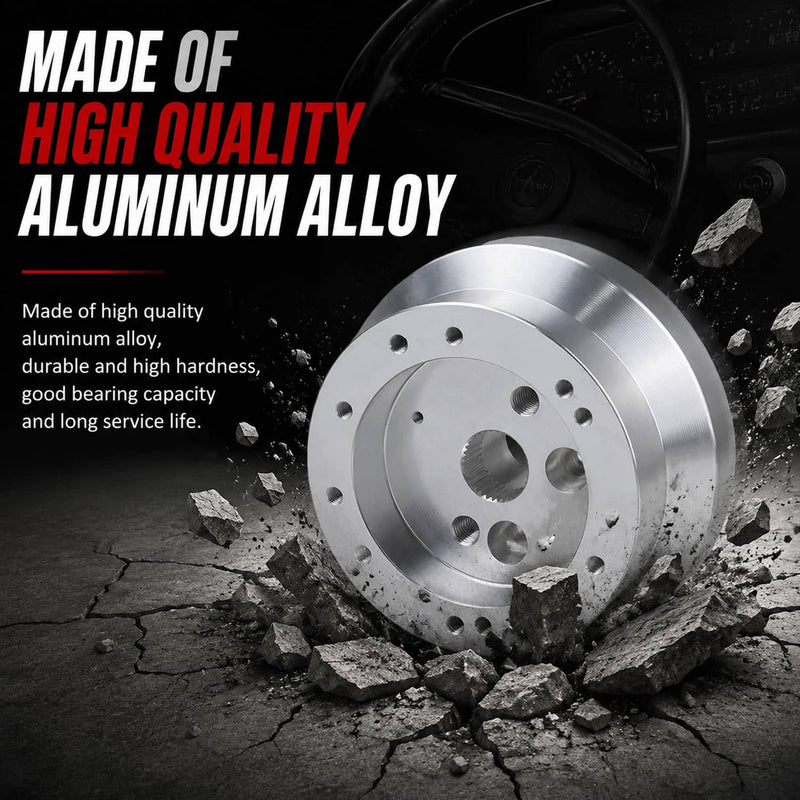 Steering Wheel Hub Adapter 5 & 6 Hole Polished Silver for GM Chevy Aluminum