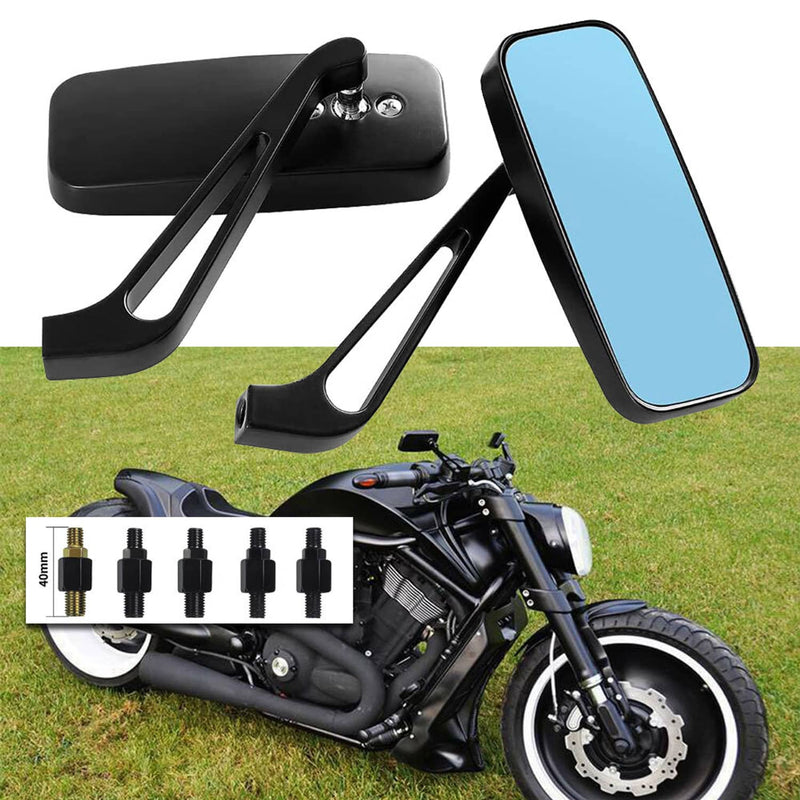 Rectangle Rearview Mirrors for Harley Cruiser Bobber Chopper Softail