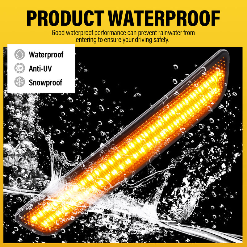 LED Bumper Side Marker Light Smoke Lens Amber for Ford Mustang 2010-2014 2X