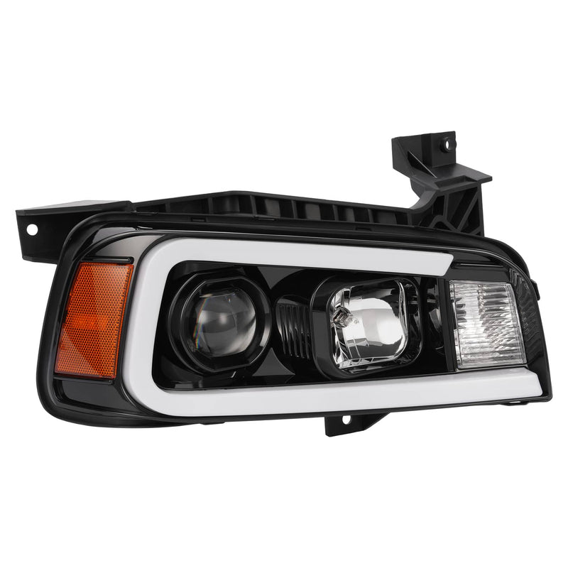DURAFORCE DOT LED Tube Projector Headlights for Dodge Charger 2006-2010 Black