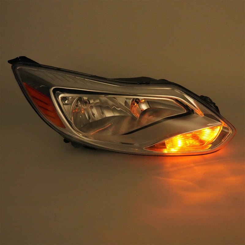 DURAFORCE Chrome Headlight Headlamp Replacement Passenger Side for Ford Focus 2012 13 14