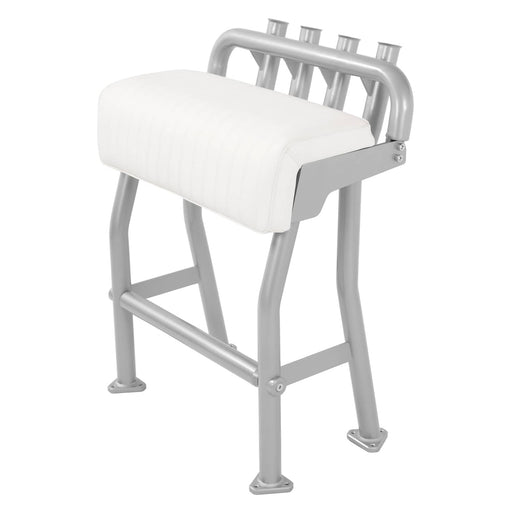DURAFORCE 29" Silvery T Top Pro Leaning Post Boat Seat S Size Long Cushion w/4 Rod Holders