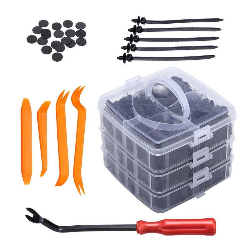 750 Pcs Car Retainer Clips Auto Fasteners Push Trim Pin Rivet Bumper Kit