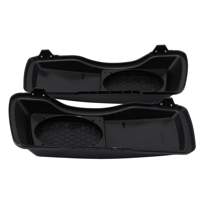 Black Saddlebag Lid Speaker Covers for Harley Touring 1993-2013 ABS Plastic