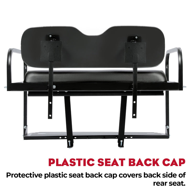 Golf Cart Flip Folding Rear Back Seat Kit Black for EZGO Marathon