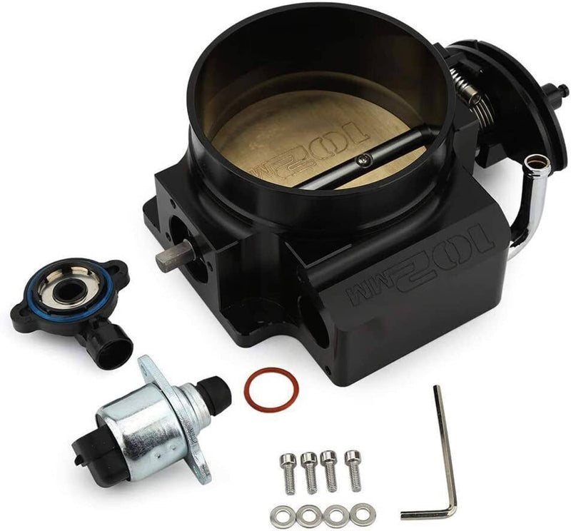 102MM Throttle Body Black with Position Sensors TPS IAC Gas Cable Kits