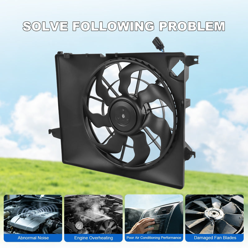Engine Radiator Cooling Fan Assembly for Hyundai Santa Fe Kia 2013-2018 620-463