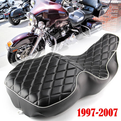 DURAFORCE Rider Driver Passenger 2 Up Seat for Harley Touring Electra Glide 97-07