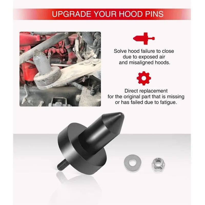 Set of 2 Hood Pin Poly Kit 924-5410 for Kenworth W900 T2000 T800 T660 T600A