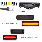 DURAFORCE Smoke LED Front & Rear Side Marker Lights for El Camino & Caballero 1978-1987 4x