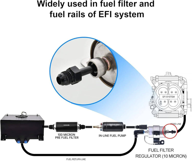 6AN 20FT E85 PTFE LS Swap EFI Fuel Line Fitting Nylon Braided Kit