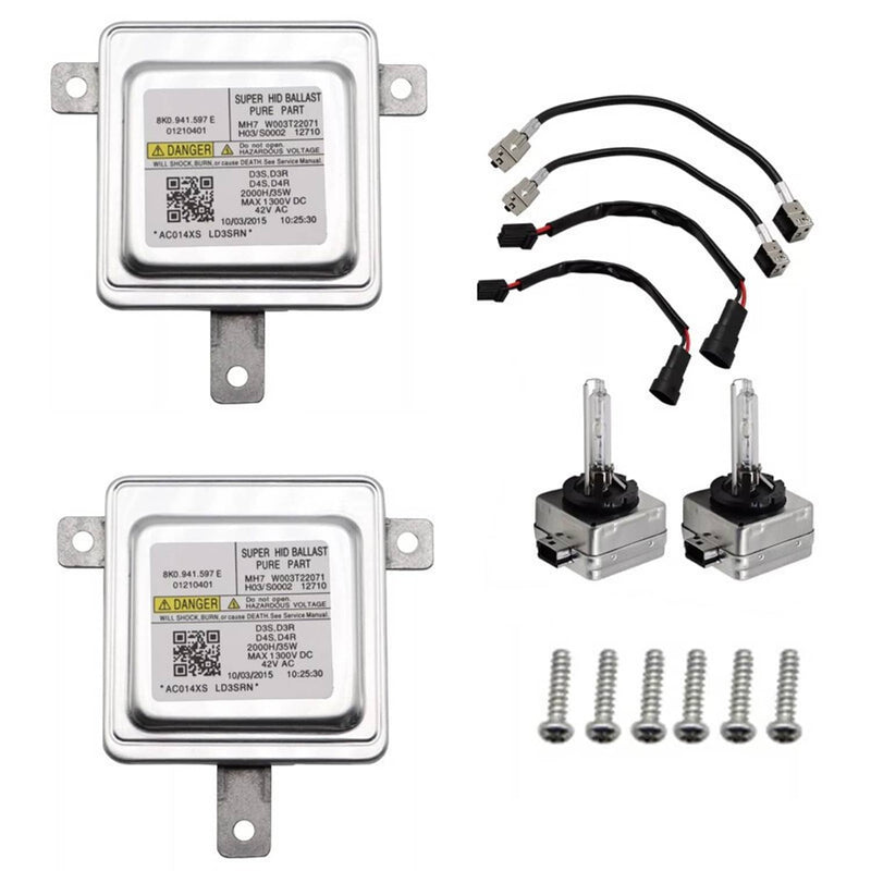8K0941597E Xenon HID Headlight Ballast Control Unit & D3S Bulb for Audi VW Set