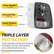 DURAFORCE Left Right Smoke Tail Lights Brake Lamps for Dodge Ram 1500 2500 3500 2009-2018