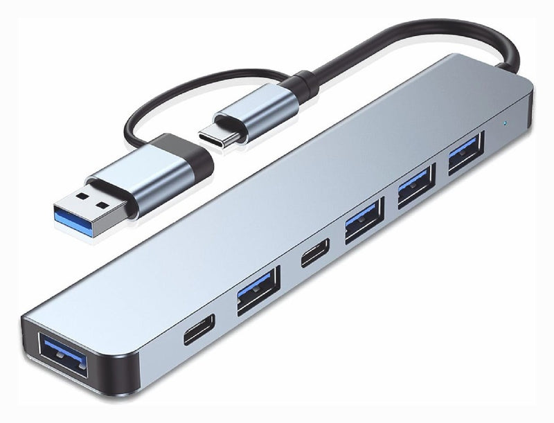 Adapter USB C HUB Type 7 8 Port 5G Speed Multi USB Splitter for PC Laptop Macboo