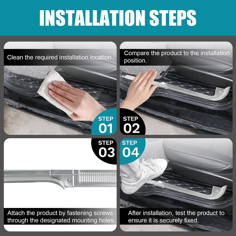 Door Sill Protector Kit for Chevy GMC C/K R/V Series Pickup 1978-1991 Aluminum