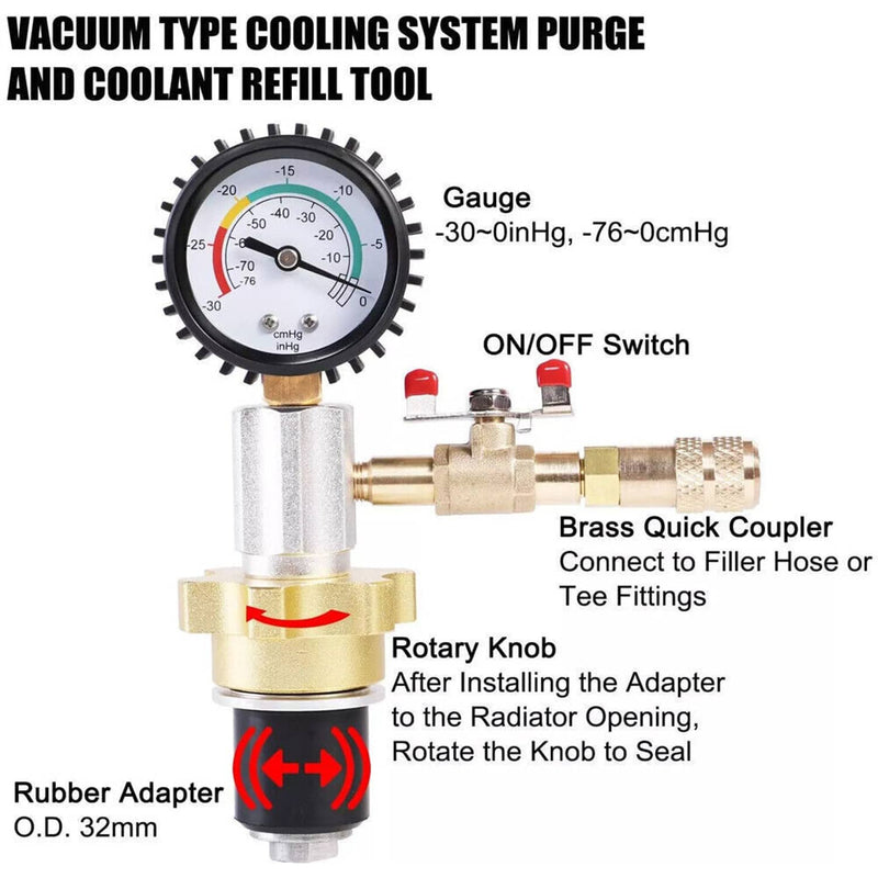 Coolant Vacuum Kit Auto Cooling System Radiator Vacuum Refill Purging Tool