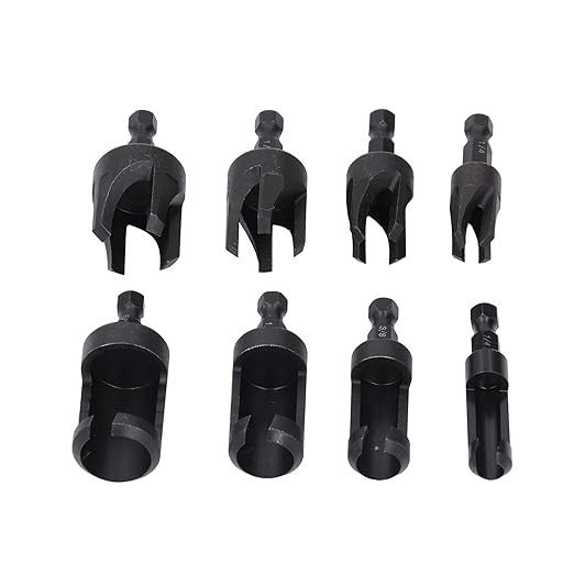 8x Wood Plug Cutter Drill Bit 1/4 Hex Shank Cutting Tool 1/4" 3/8" 1/2" 5/8
