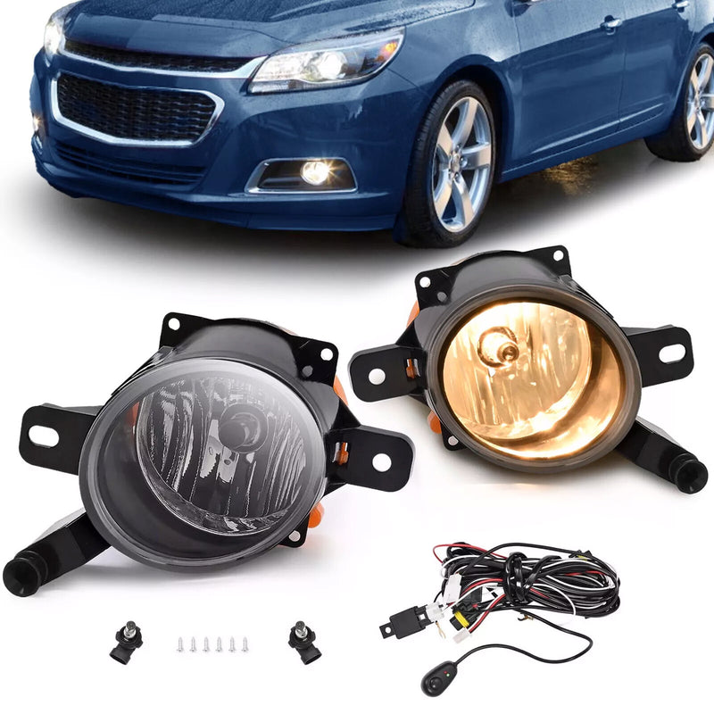 Clear Lens Bumper Fog Light Driving Lamp for Chevy Malibu 2013-2015 LH RH Pair