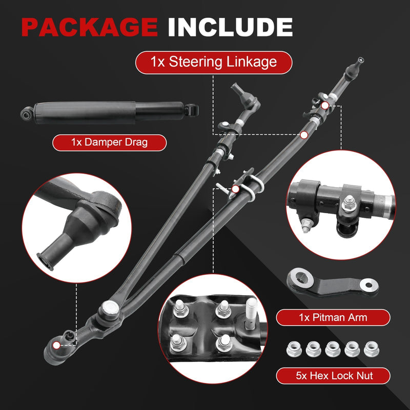 Steering Linkage Drag Link Tie Rod Kit for Dodge Ram 1500 2500 3500