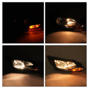 DURAFORCE Black Right Passenger Side Headlight Clear Lens Halogen for Ford Focus 2012-2014