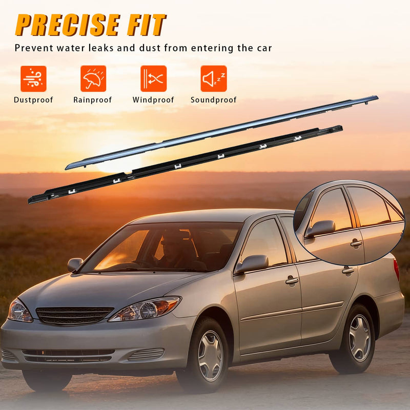 4Pcs Window Molding Trim Weather Strip Seal Strip for Toyota Camry 2002-2006