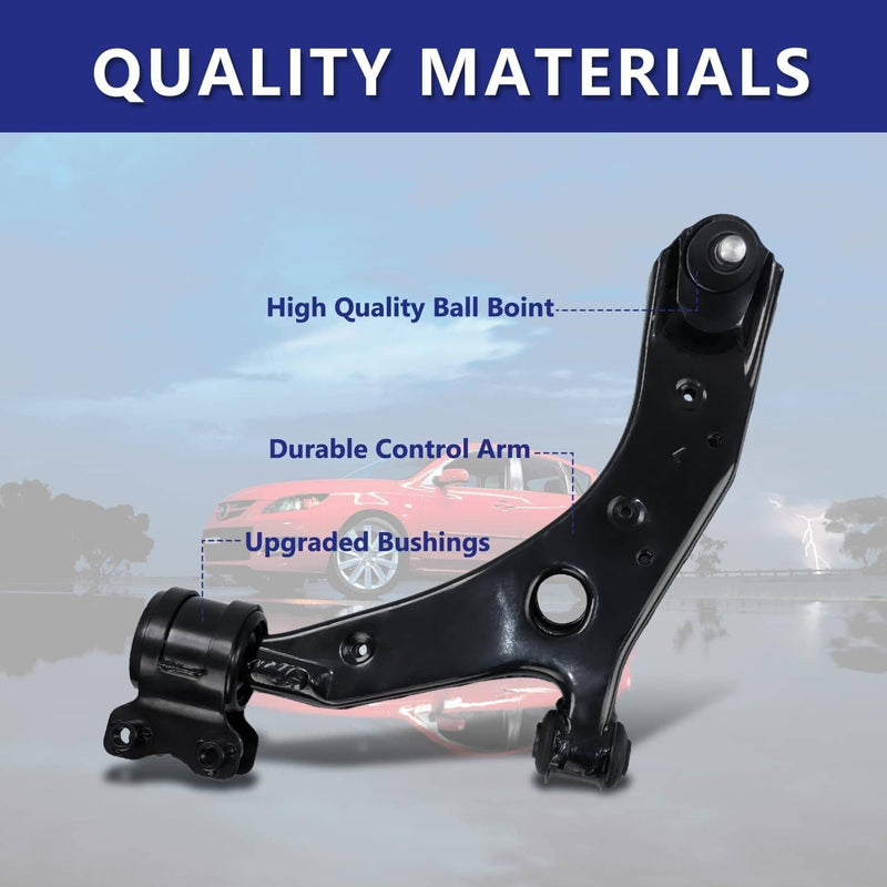 12Pcs Front Lower Control Arm Ball Joint Tie Rods Sway Bars for Mazda 3 Mazda 5