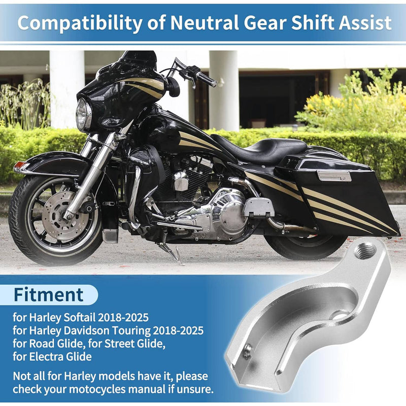 Chrome Gear Shift Neutral Assist Bracket for Harley Softail FLFB Touring Glide
