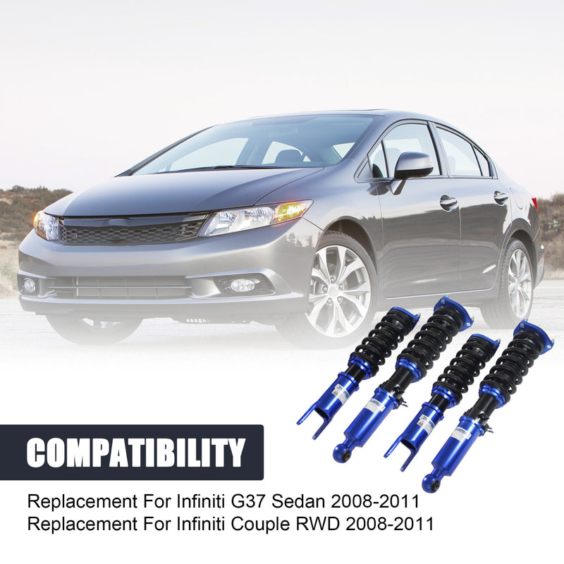 Blue Coilovers Struts Suspension Kit for Infiniti G37 370Z 2009-2016 Adj Height