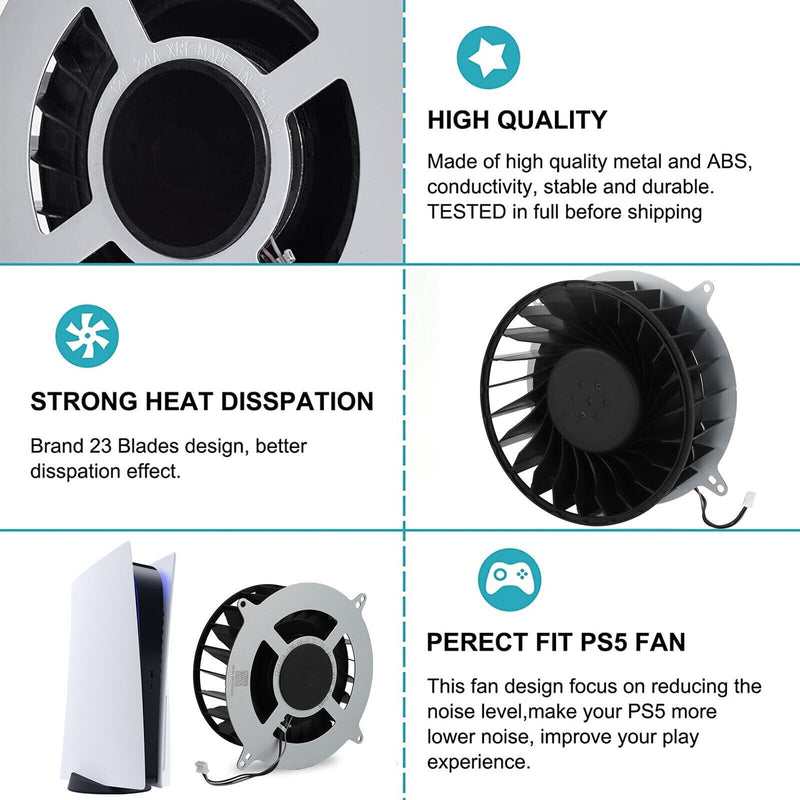 Internal Cooling Fan Cooler 23 Blades for PS5 PlayStation 5 Console