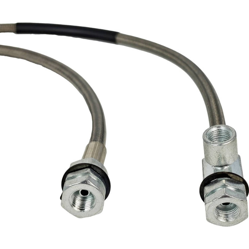 DURAFORCE 89310S Front Extended Stainless Brake Line for Ford Braided Suspension Lift 2X