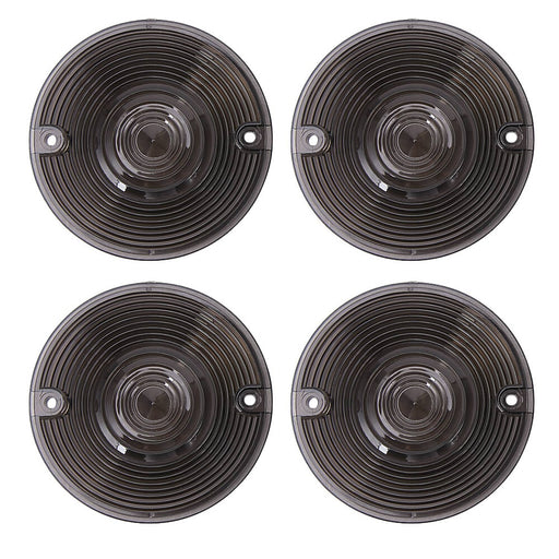DURAFORCE 4PCS Smoked Turn Signal Light Lens Cover for Harley Electra Glide FLHTC 1986-200