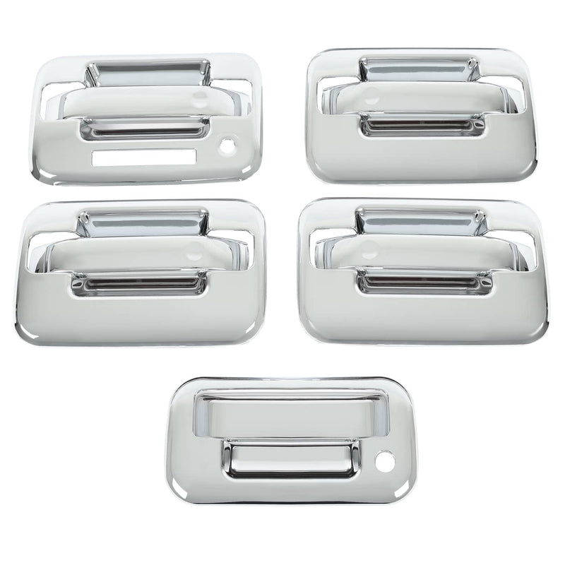 DURAFORCE Chrome Door Handle Tailgate Covers With Keypad for Ford F150 2004-2014 4 Door