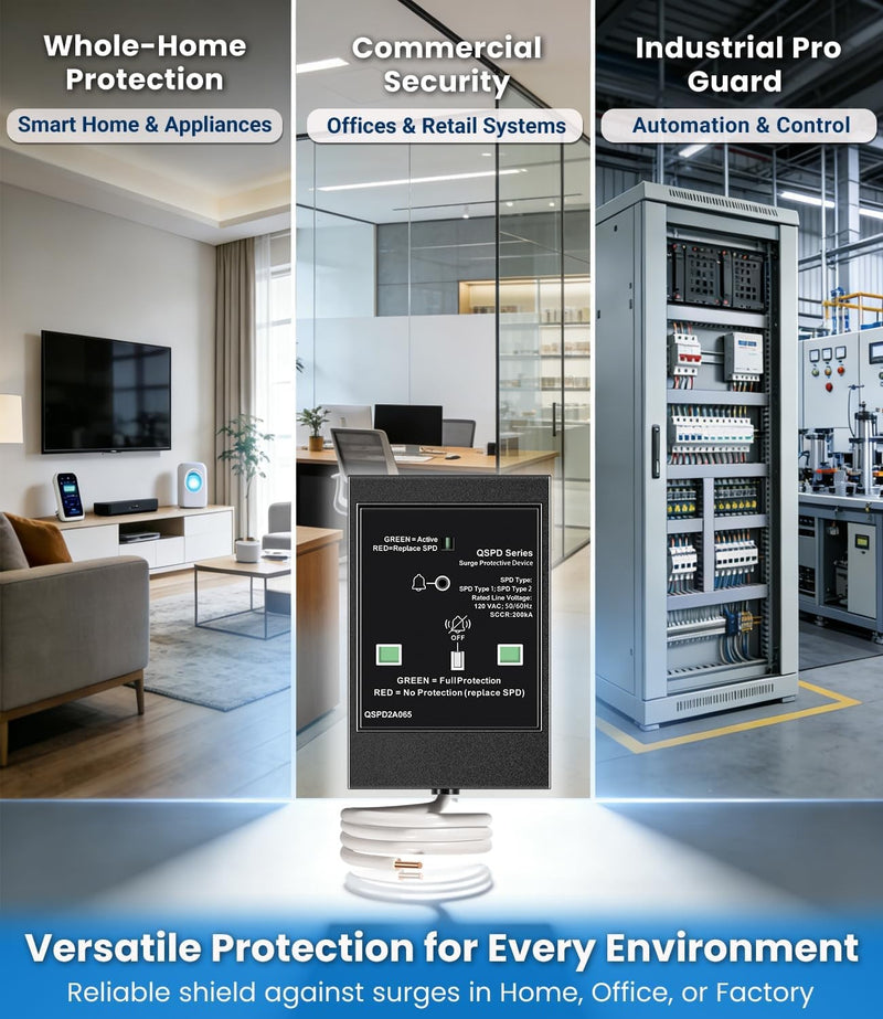 QSPD2A065P Plug-In Surge Protection Device for Siemens 2-Pole 65kA 120/240V