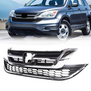 DURAFORCE Front Bumper Upper & Lower Grille ABS Chrome for Honda CRV CR-V 2010 2011