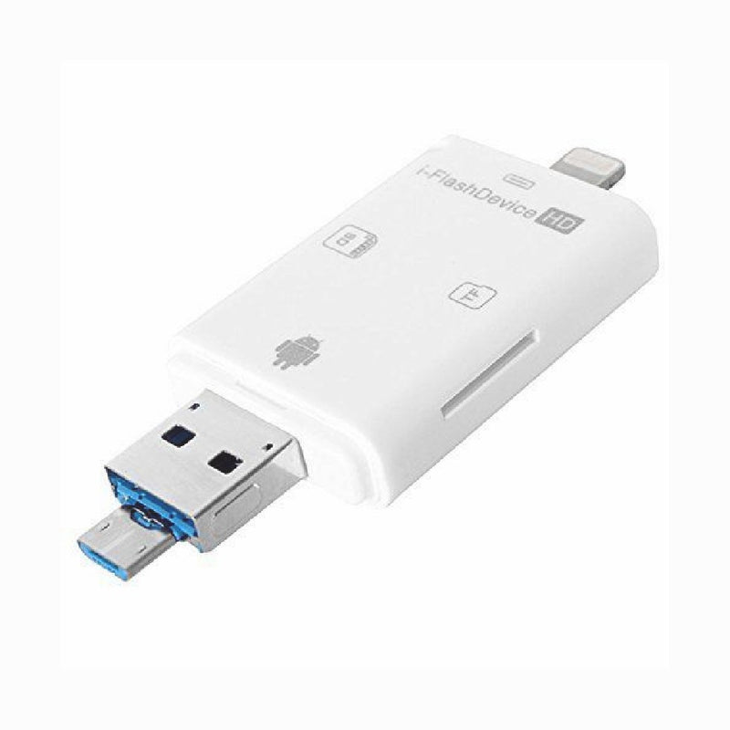Card Reader External Dual Storage iFlash Device for iOS HD USB Micro SD SDHC OTG