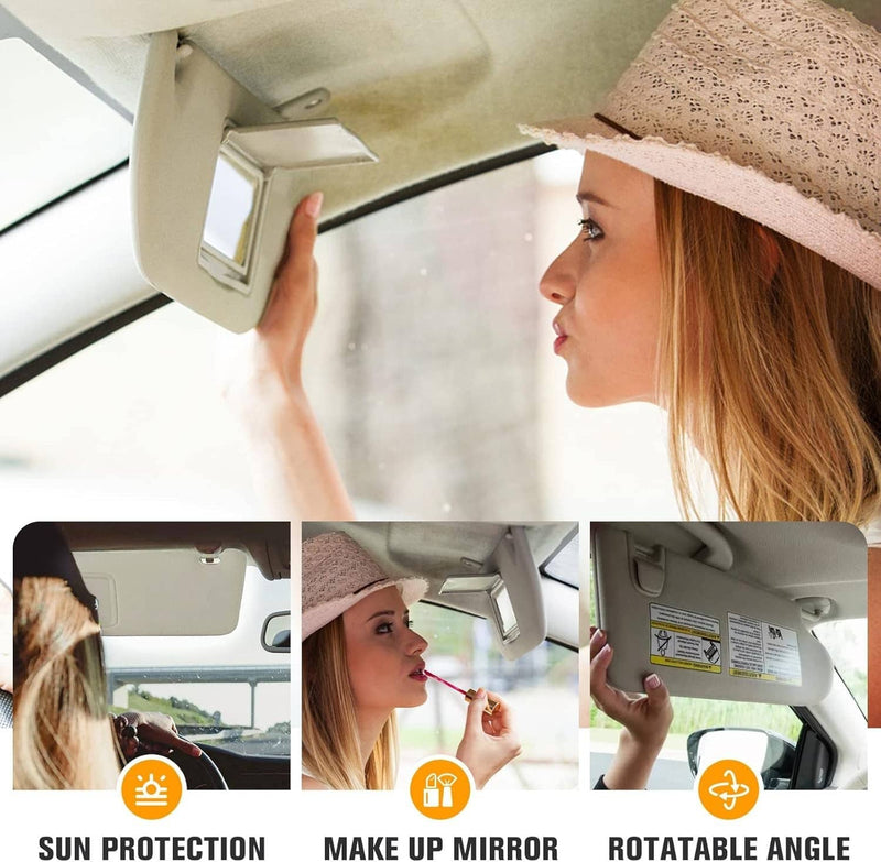 Right Passenger Side Sun Visor with Mirror for Hyundai Elantra 2011-2015 Beige