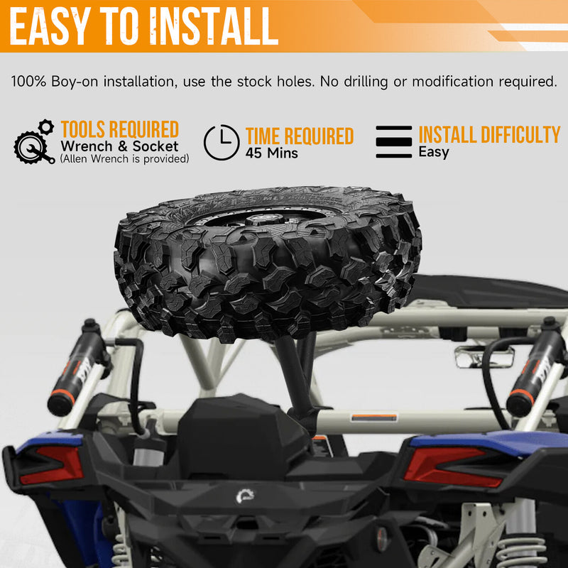 Spare Tire Carrier Mount Rack for Can-Am Maverick X3 Turbo Max R XDS 2017-2025