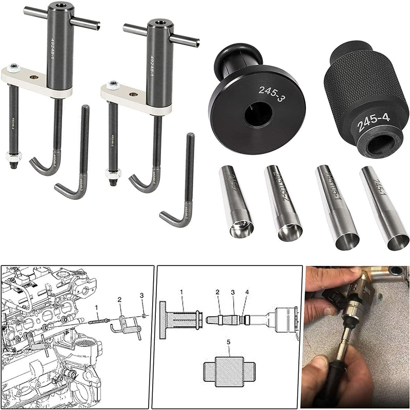6706 Injector Rail Assembly Remover Tool Fits for GM245 Fuel Seals for GM